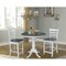 International Concepts Round 36 in Rd Extend Dining Table, 2 Emily Stools, White/Heather Gray, 36 W, 48 L, 35.3 in H, Wood K05-36RXT-6B-S6172-2 - alternate 3